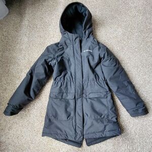 Columbia Omni-Tech Black Hooded Girls Winter Coat Size Medium